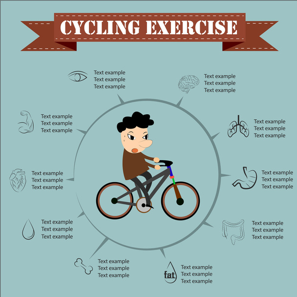 Beneficios del ejercicio ciclista, vector
 - Vector, Imagen