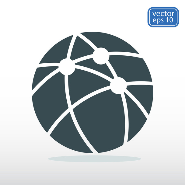Global technology or social network  icon, vector illustration.  - Vector, afbeelding