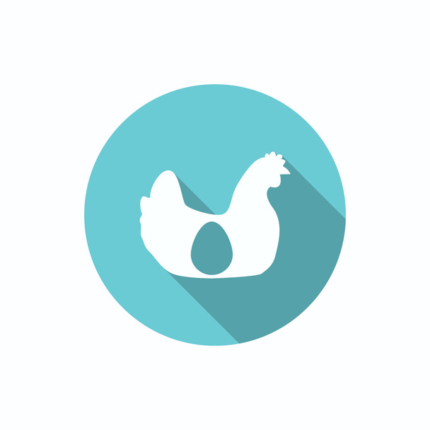 Hen with egg inside it silhouette - Вектор,изображение