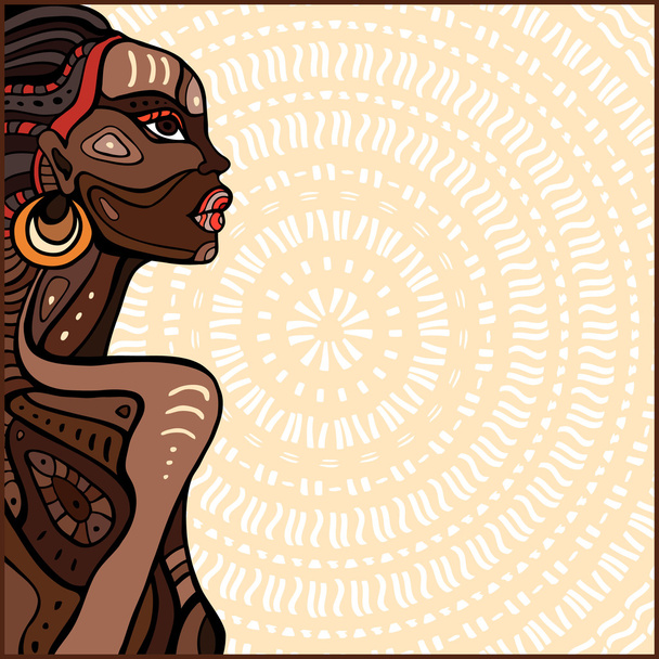Профіль красиві африканські жінки. - Вектор, зображення