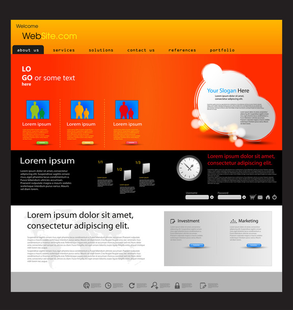 Web design marketing - Vetor, Imagem