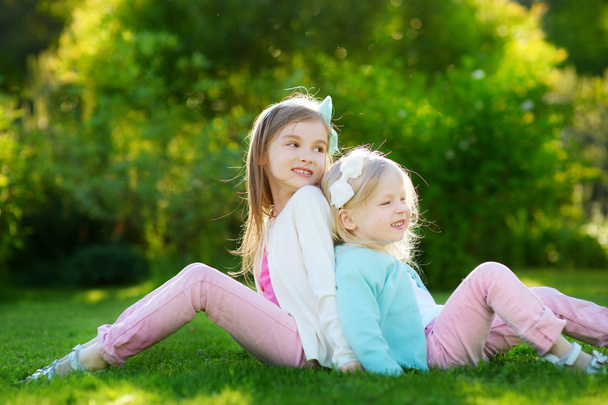 sisters having fun on the grass - Photo, Image