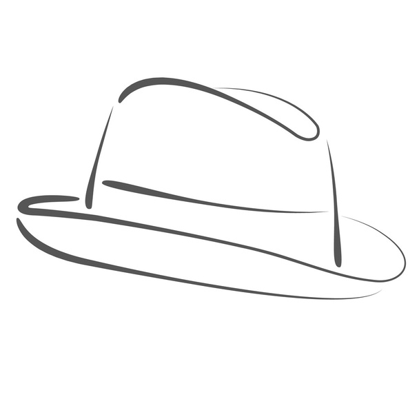 Sketched man s fedora hat.  - Foto, Imagem
