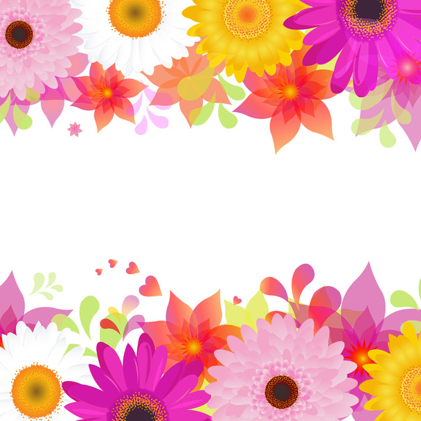 Flower Background With Gerber And Leafs - Vektor, obrázek