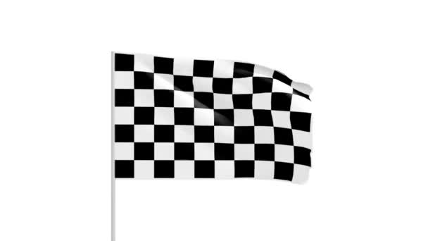 Σημαία σκακιού με μεταλλικό υλικό πόλο - Πλάνα, βίντεο