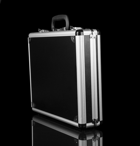 Silver steel suitcase - Фото, изображение