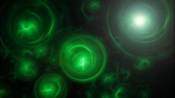 Абстрактные зелёные светящиеся круги
 - Фото, изображение