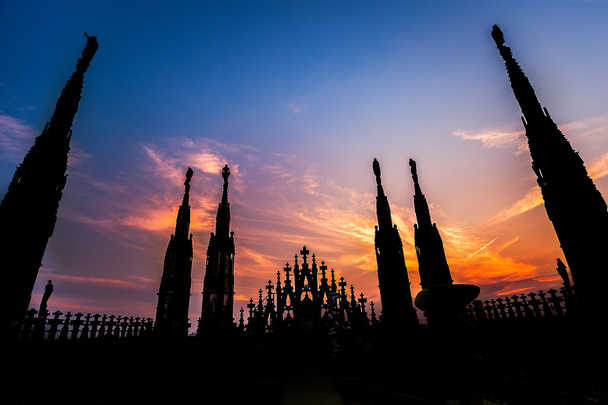 Дах знаменитого Міланського собору, Італія - Фото, зображення