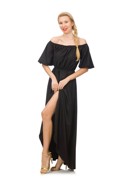 Hoog vrouw in lange zwarte jurk - Foto, afbeelding