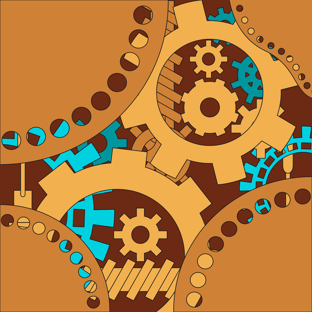 Mechanism background with cogwheels and gears.  - Vector, Image