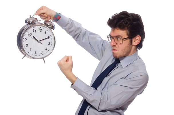Молодий бізнесмен з годинником ізольовані на білому
 - Фото, зображення