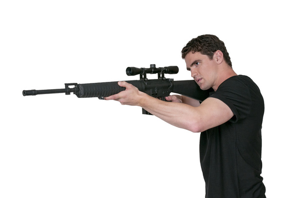 Man with Assault Rifle - Foto, Imagem