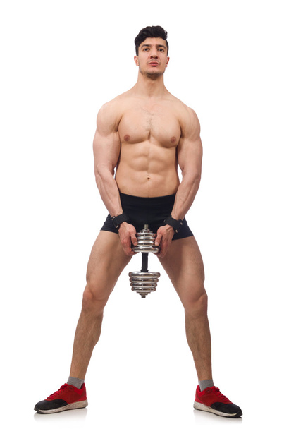 Muscular man isolated on the white background - Φωτογραφία, εικόνα