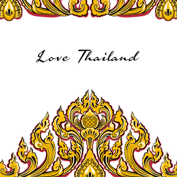 Ταϊλάνδης floral διάνυσμα διακοσμητικό στολίδι. - Διάνυσμα, εικόνα