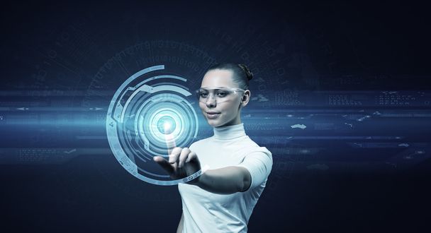 Girl and technologies of the future - Фото, зображення