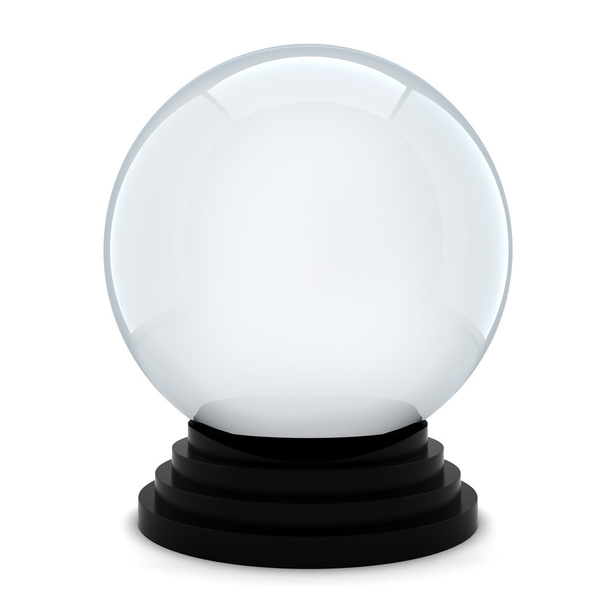 3d empty crystal ball on white background - Photo, image