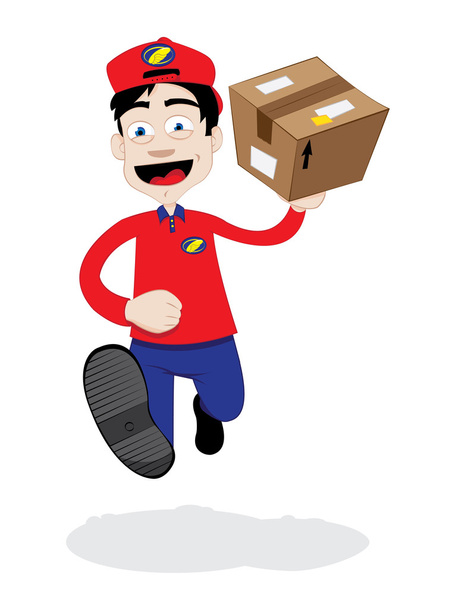 running delivery man - Vector, Image