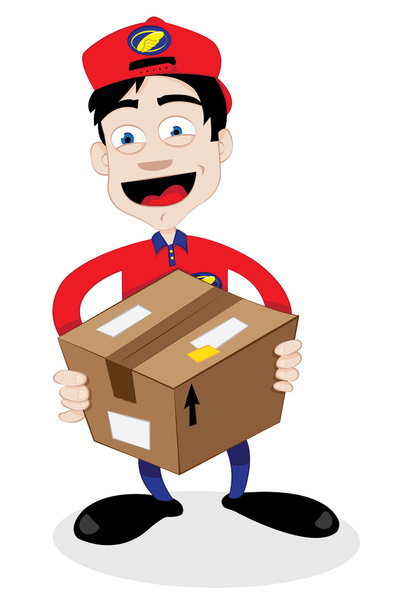 friendly delivery man - Vector, Image