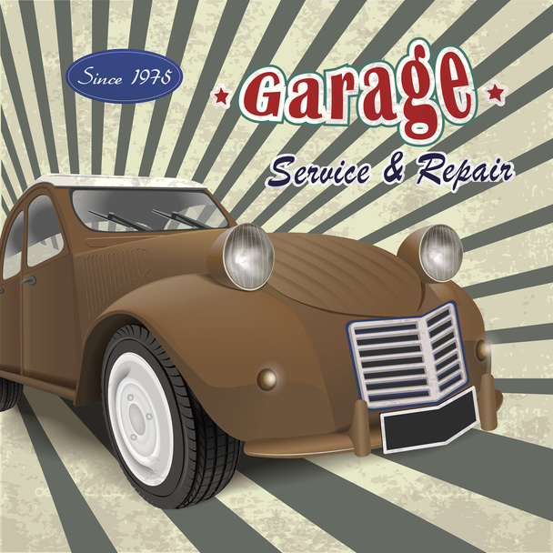 classic brown car - Vector, Image