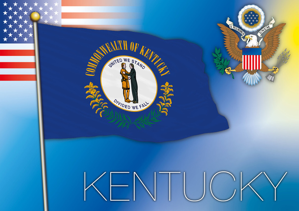 Κεντάκι, μας του κράτους σημαίας - Διάνυσμα, εικόνα