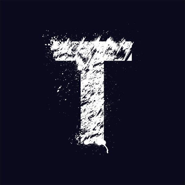 Grunge letter T - Vector, Image