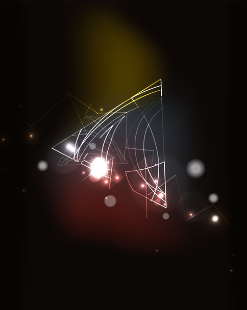 Glowing elements in dark space - Вектор, зображення