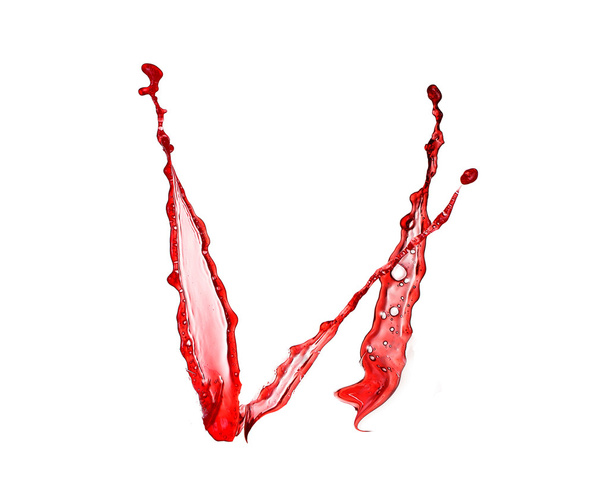 Red wine splashes isolated on white background - Photo, Image