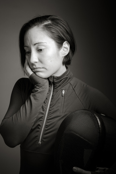 ženské šermíř pohledu smutný - Fotografie, Obrázek