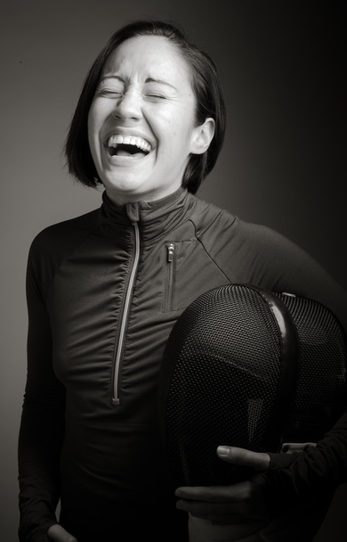 θηλυκό ξιφασκίας γέλιο - Φωτογραφία, εικόνα