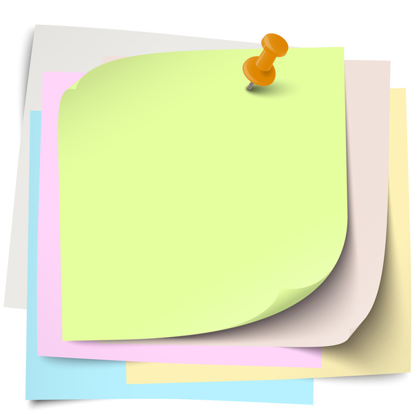 липкие бумаги со штифтом
 - Вектор,изображение