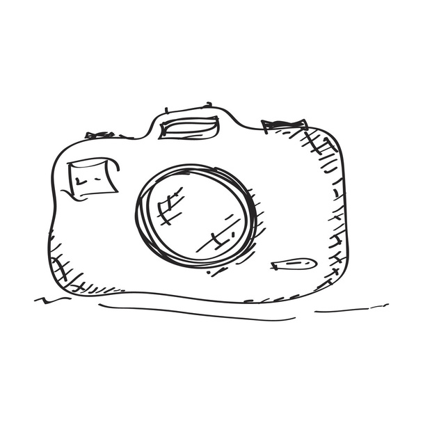 Simple doodle of a camera - Vector, Image