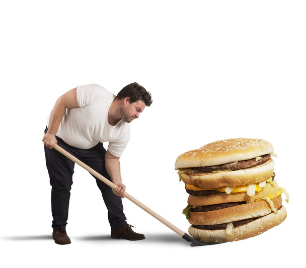 Hombre levanta sándwich gigante
 - Foto, imagen