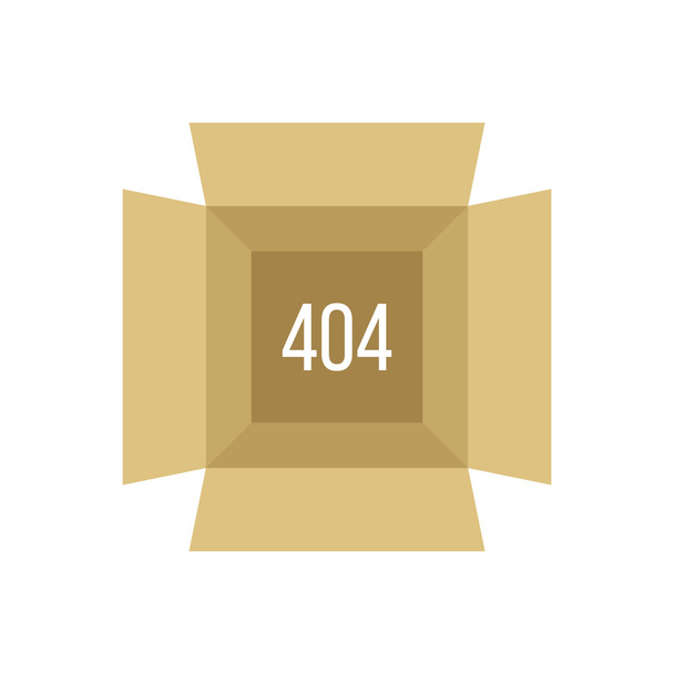 scatola aperta con errore 404
 - Vettoriali, immagini