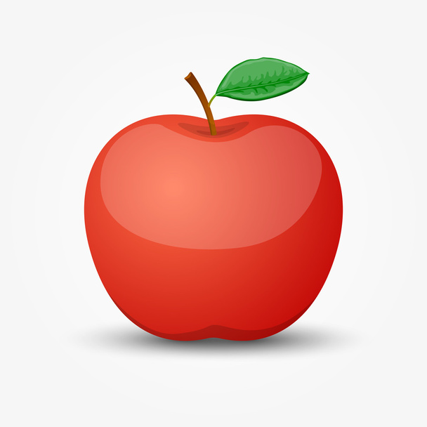 Красное спелое яблоко
 - Вектор,изображение