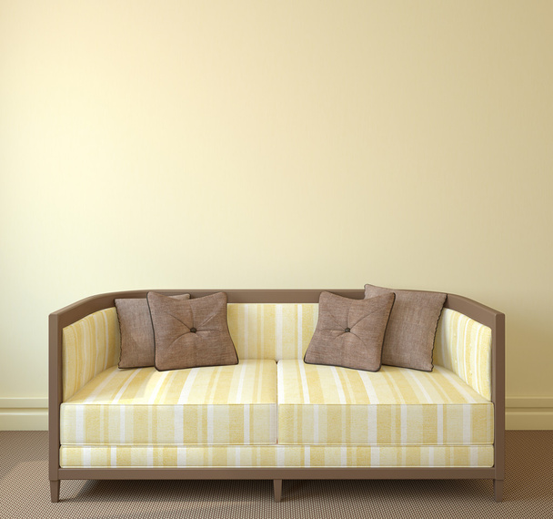 Interieur mit gelbem Sofa - Foto, Bild