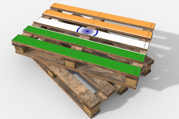 Palet bayrak Hindistan ile 3d - Fotoğraf, Görsel