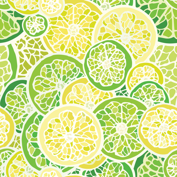 Seamless pattern with lime and lemon - Вектор, зображення
