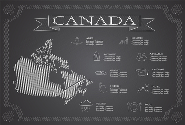 Kanada Infografiken, statistische Daten, Sehenswürdigkeiten. - Vektor, Bild