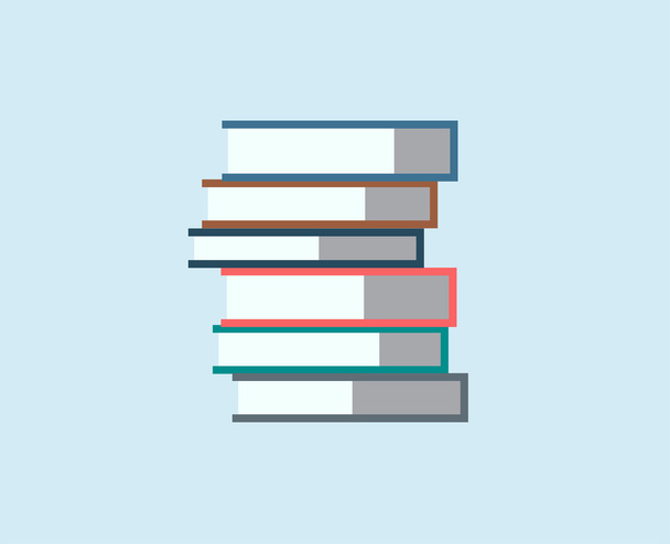 Books stack vector icon isolated. School objects, or university and college symbols. Stock design elements - Vector, Image