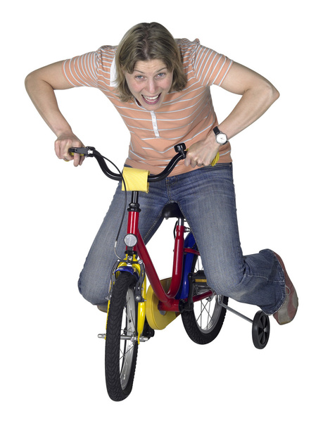 Mad bicicleta menina
 - Foto, Imagem