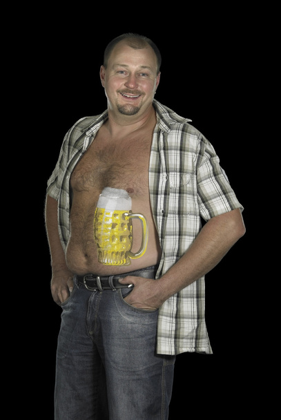 bodypainted κοιλιά μπύρας - Φωτογραφία, εικόνα