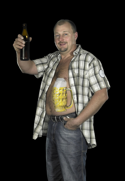 Bodypainting with beer belly - Photo, Image