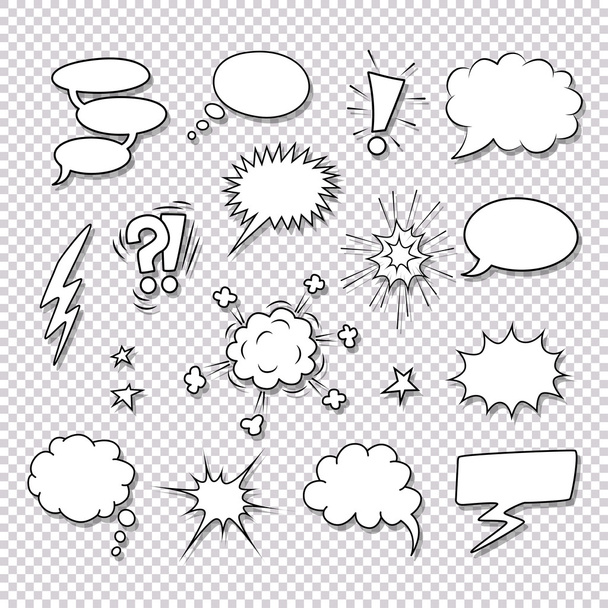 Conjunto de vetores de elementos e balões de fala em quadrinhos - Vetor, Imagem