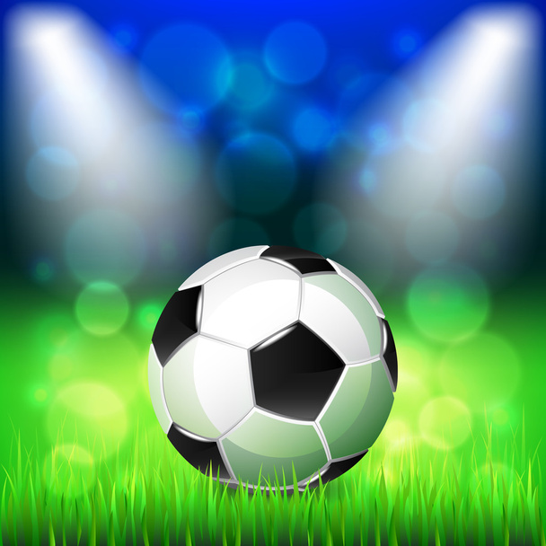 Soccer ball on stadium vector background - Вектор, зображення