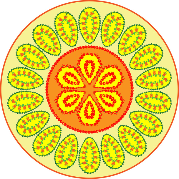 Yellow round ornament - ベクター画像