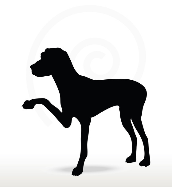 犬を振る手のポーズのシルエット - ベクター画像
