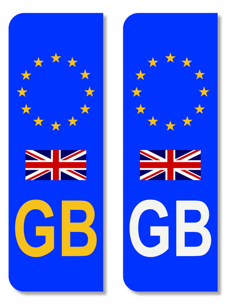 EU Number Plate Identifier For Great Britain - Vector, Image