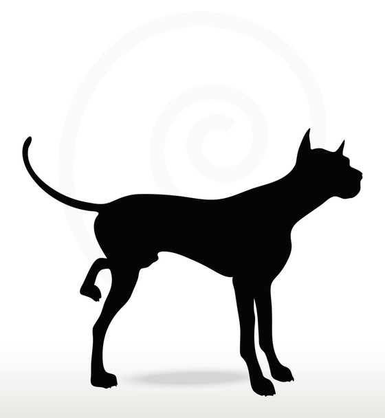 silhouette de chien dans la pose de jambe surélevée
 - Vecteur, image