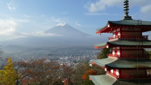 Mt. fuji s barvami podzimu v Japonsku - Záběry, video
