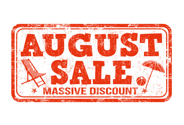 August sale stamp - Vector, Image